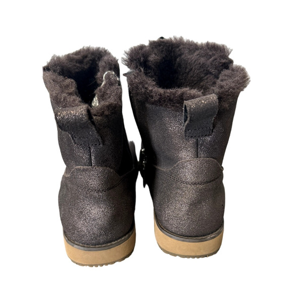 EMU Australia Booties Sherpa Lined Size 8 Brown Shimmer Zip Up - Picture 4 of 9